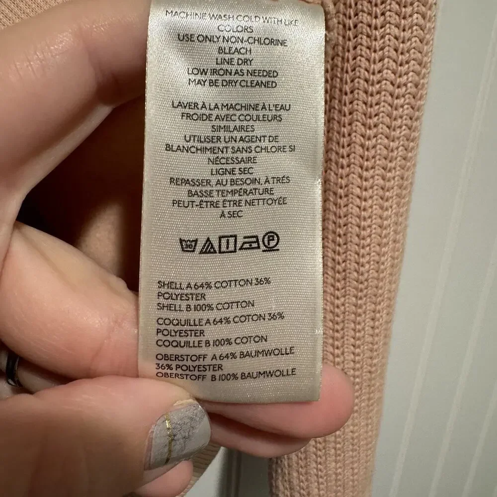 Anthropologie Pilcro Pink Mixed Rib Sweatshirt Size Small - Picture 5 of 6